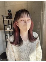 スーリール 西大分店(Sourire)&nbsp;ピンクイヤリング×ナチュラルベージュ