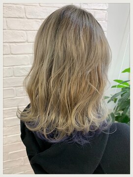 トハコ(&haco) ダブルブリーチのハイブロンド×裾ブルー☆