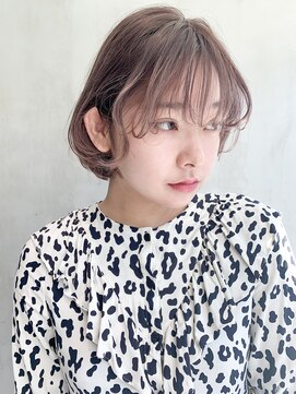 アルバム 銀座(ALBUM GINZA) アンニュイボブ_耳かけウェーブパーマフォギーベージュ_57300