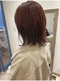 【高塚栞里】大人ミディアムウルフレイヤーくびれ透明感カラー