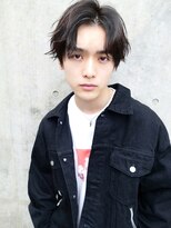 センターパート波巻きスパイラルパーマニュアンスパーマ