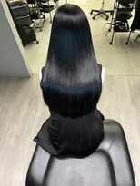 ジーニーホリエ(Geniee horie)&nbsp;髪質改善XアッシュブラックX縮毛矯正Xレイヤーロング