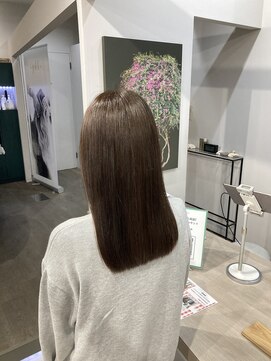 プレビア 上尾店(PREVIA) デザインカラー/レイヤーカット/ウェットヘア/オリーブベージュ