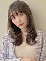 ガーデン 銀座(GARDEN)&nbsp;ウルフレイヤー/顔まわりカット/イメチェン/オリーブベージュ