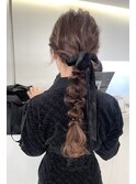 ベロアリボンのヘアセット