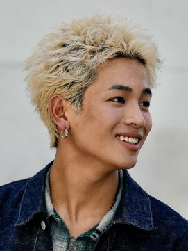 レタッチ バイ フィフス 天神大名(RETOUCH by fifth) 福岡大名メンズパーマスパイキーショートスパイラルパーマ30代