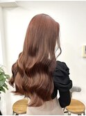 ブリーチなし ダブルカラー ボルドー ワインレッド 韓国風