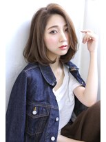 ブラン 栄(Blanc)&nbsp;【Blanc】大人ボブ＿センターパートボブ＿ブリーチ＿ハイライト