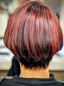 ケアブリーチ/ハイライト/Cherryレッド/ショート