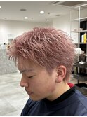ブリーチ1回で！ダブルカラー ピンクベージュカラー