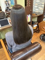 ロータスヘアーデザイン(Lotus Hair Design)&nbsp;【lotus下枝】ブリーチなし/8トーン/オリーブグレージュ