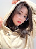 【田村】大人可愛い小顔モテ髪黒髮エアリーミディ20代30代40代