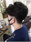 【見附・今町】アップバング センターパート ツーブロ 男色気