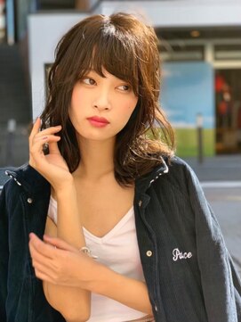 オースティン 流山おおたかの森(AUSTIN) 大人かわいい前髪セシルカットココアブラウンフリンジウェーブ