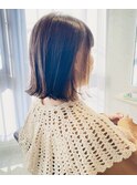 ◆小顔外はねボブ【くびれヘア透明感アッシュハイライトカラー】