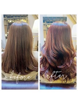 アックスピュア(axe pure) レッドカラー×揺れるロング