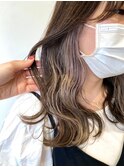 ミルクティーベージュダブルカラーインナーカラーケアブリーチ