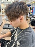 波巻きスパイラルパーマメンズマッシュツイストスパイラルパーマ