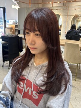ロンド エスポワール 錦糸町(Lond espoir) ピンクブラウン　ザクザク顔まわりレイヤー　韓国ヘア