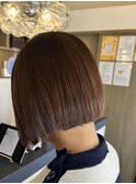 【庄内店/カット カラー】明るめカラー/ぱっつんボブ/10代 20代