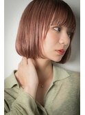艶感ピンクベージュ切りっぱなし小顔ボブv北浦和20代30代40代
