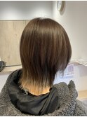 インナーカラー，グレージュカラー，ウルフカット【草加】