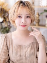 カバーヘア ブリス 戸田公園西口店(COVER HAIR bliss)&nbsp;韓国風全頭ブリーチゆるふわプードルボブa戸田公園20代30代40代