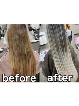 ラル(Lull) アッシュバレイヤージュ/髪質改善/活性酸素除去/個室美容室/今泉