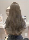 ハイトーンWカラー/ピンクベージュ風ロング