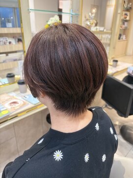 アッシュ 千歳烏山店(Ash) 40代50代60代絶壁解消ショートヘアピンクベージュ脱白髪染め