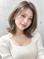 フレイムス ヘア アンド リラックス 高崎駅西口店(Frames hair&relax)&nbsp;ミディアムボブレイヤー前髪なし抜け感くびれシルエット
