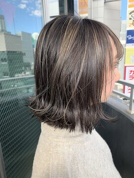 ヘアサロンエム 川越(HAIR SALON M) デザインカラー/厚めバング/ローライト/スリークボブ