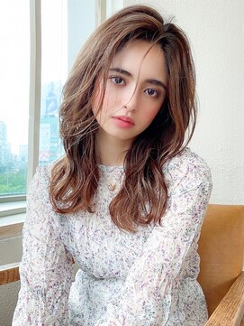 アフロート ディル(AFLOAT D'L) アフロートeri大人かわいい前髪なし巻き髪レイヤースタイル