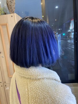 シャンティ 平岸店(Shanti) ○コバルトブルー_ストレートボブ○　菅野裕太