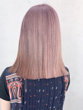 アルバム 池袋(ALBUM) ピンクラベンダー_外ハネボブセクションカラー_ba401372