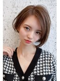 前下がりひし形小顔ボブ丸みショート