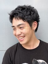 アイティーバイアルバム 北千住店(IT by ALBUM) 短髪ツーブロックアッシュブラックオーガニックカラー_ba415401