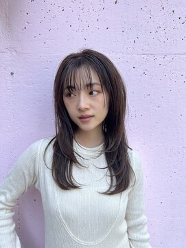 エアー 青山(AIR) ワンカールレイヤー/顔周りレイヤー/透明感ダークグレージュ