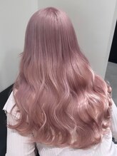 ベレーザ 渋谷(BELEZA) 7442ニュアンスカラーホワイトピンク波巻きミルクティーピンク