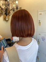 ローレン(LOREM)&nbsp;切りっぱなしボブ/ぱっつんボブ/透明感/オレンジ/春夏ヘア