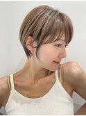 外国人風ショートヘア ハイライト アッシュベージュ t712