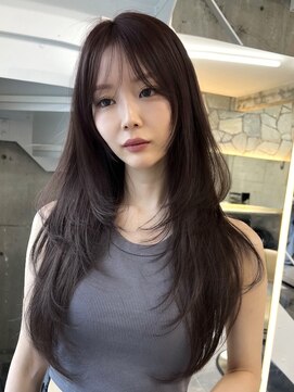 サイン 表参道(SIGN) 韓国ヘアーハッシュカットレイヤーカットグレージュブリーチ無し