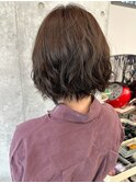 ＊ふわふわボブ大人女子可愛い前髪くるくるパーマボブ30代40代2