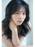 【PearL】小顔見せコテ巻きパーマ/ネビージュ/黒髪/20代30代ヘア