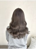 オリーブグレージュ/20代/水素カラーダブルカラー