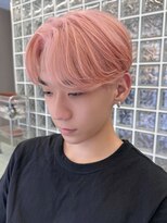 サンクマーケット 渋谷(cinq MARKET) センターパートとも相性の良いピンクミルクティーカラー