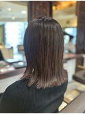 外ハネ/ミディアム/ボブ/ダークブラウン