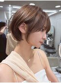 福岡で叶う/オリーブグレー/小顔に見えるヘア/ココアベージュ