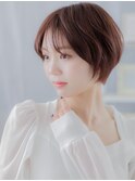 透明感ワインレッド丸みショートマッシュTd2越谷20代30代40代