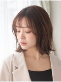 イメチェン外ハネボブ美髪ワイドバングミディアムレイヤーカット